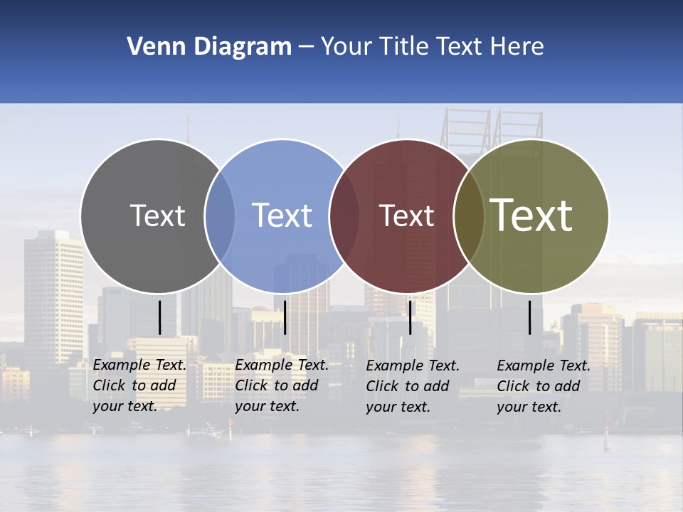 A Picture Of A City With A Lake In Front Of It PowerPoint Template