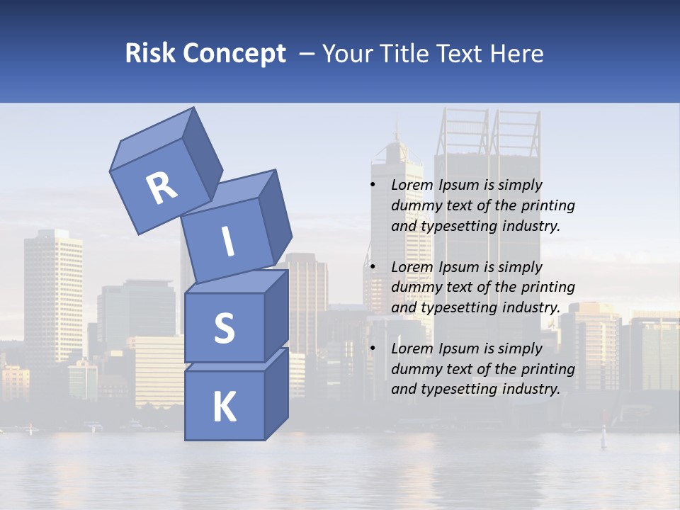 A Picture Of A City With A Lake In Front Of It PowerPoint Template