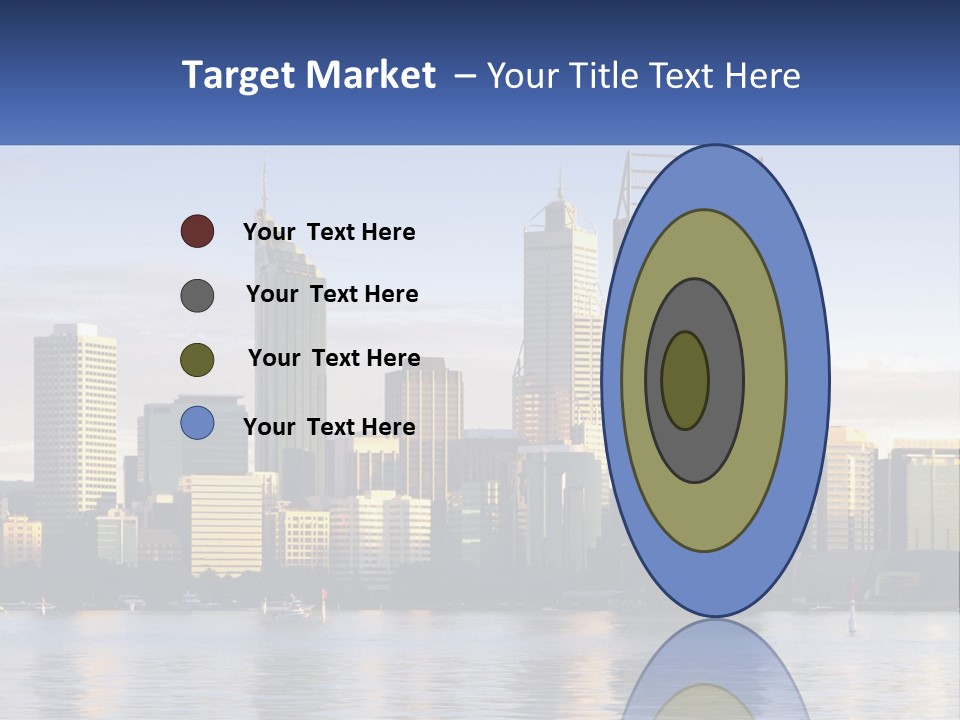 A Picture Of A City With A Lake In Front Of It PowerPoint Template