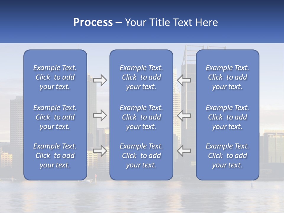 A Picture Of A City With A Lake In Front Of It PowerPoint Template