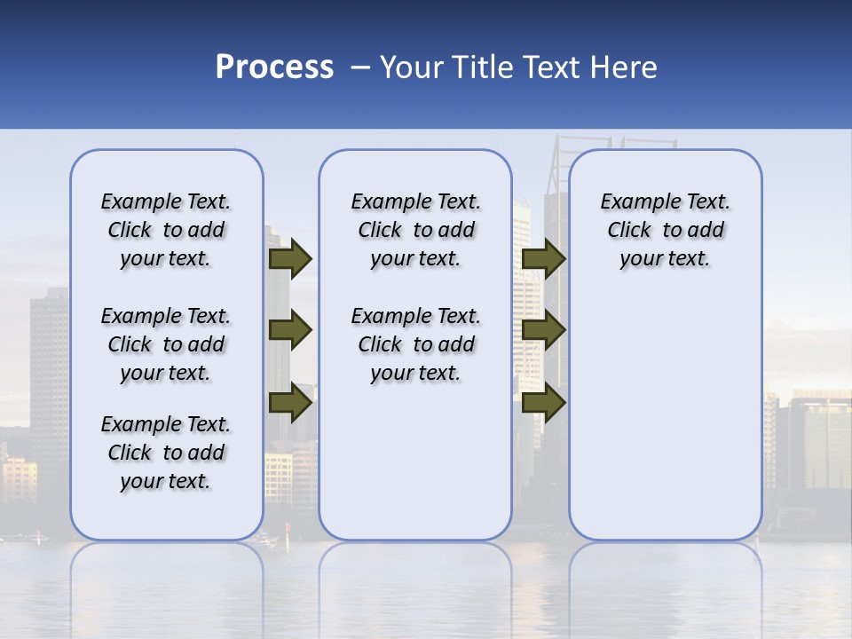 A Picture Of A City With A Lake In Front Of It PowerPoint Template