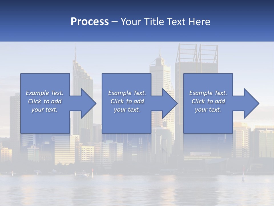 A Picture Of A City With A Lake In Front Of It PowerPoint Template