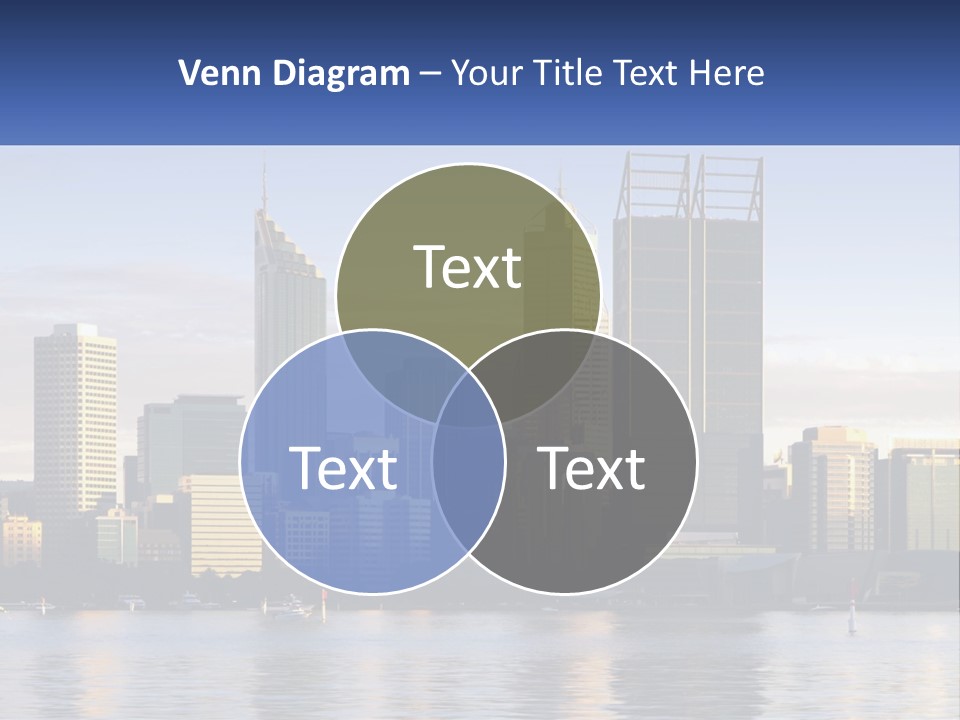 A Picture Of A City With A Lake In Front Of It PowerPoint Template