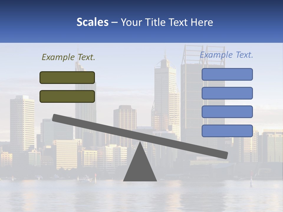 A Picture Of A City With A Lake In Front Of It PowerPoint Template