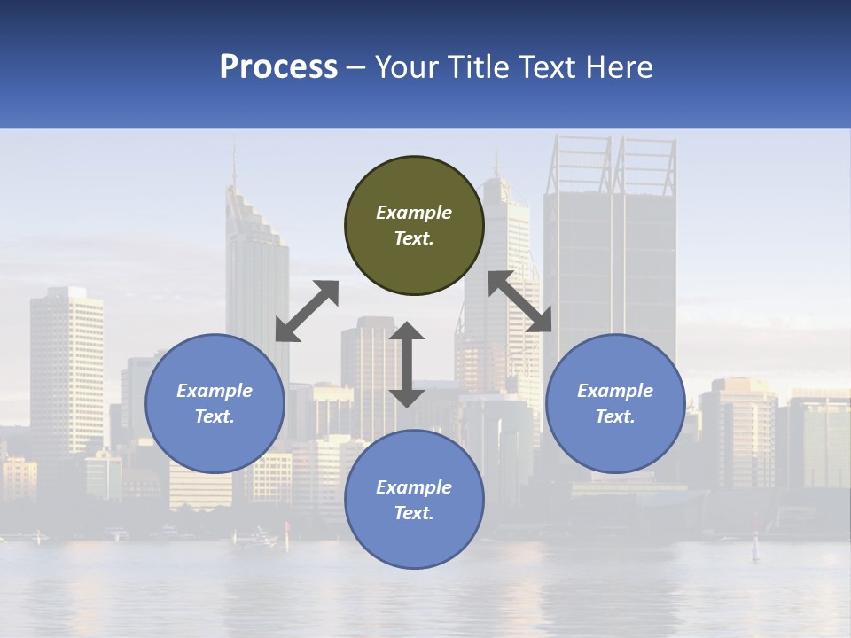 A Picture Of A City With A Lake In Front Of It PowerPoint Template