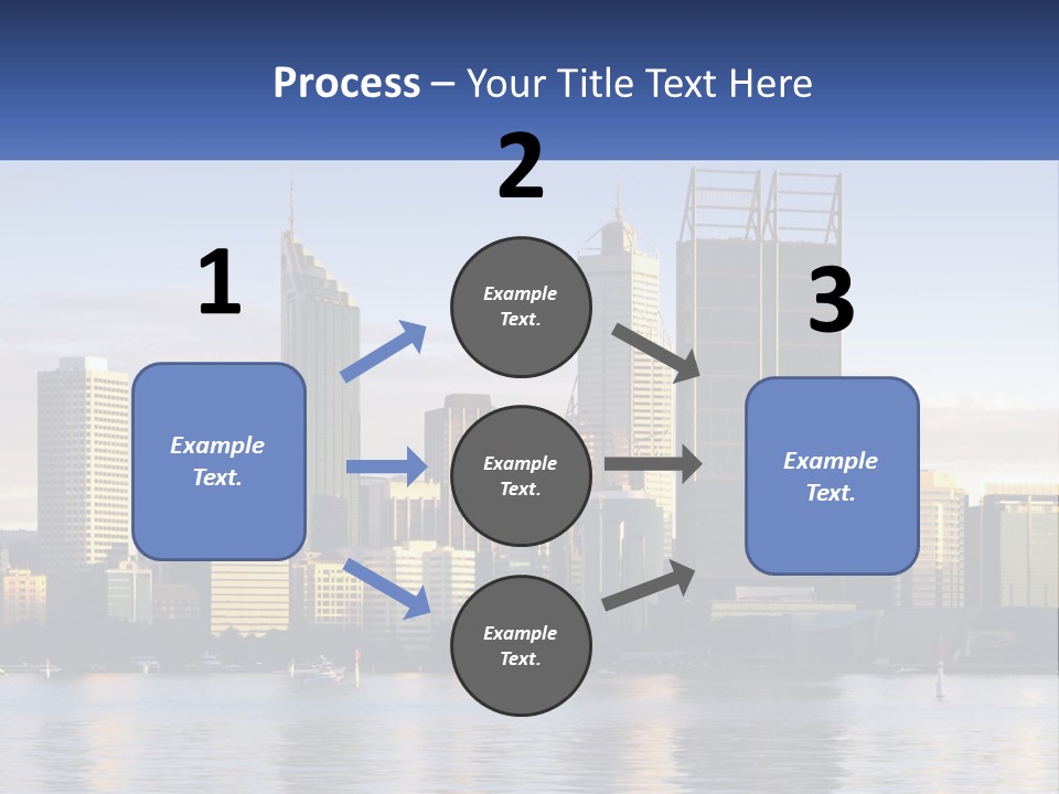 A Picture Of A City With A Lake In Front Of It PowerPoint Template