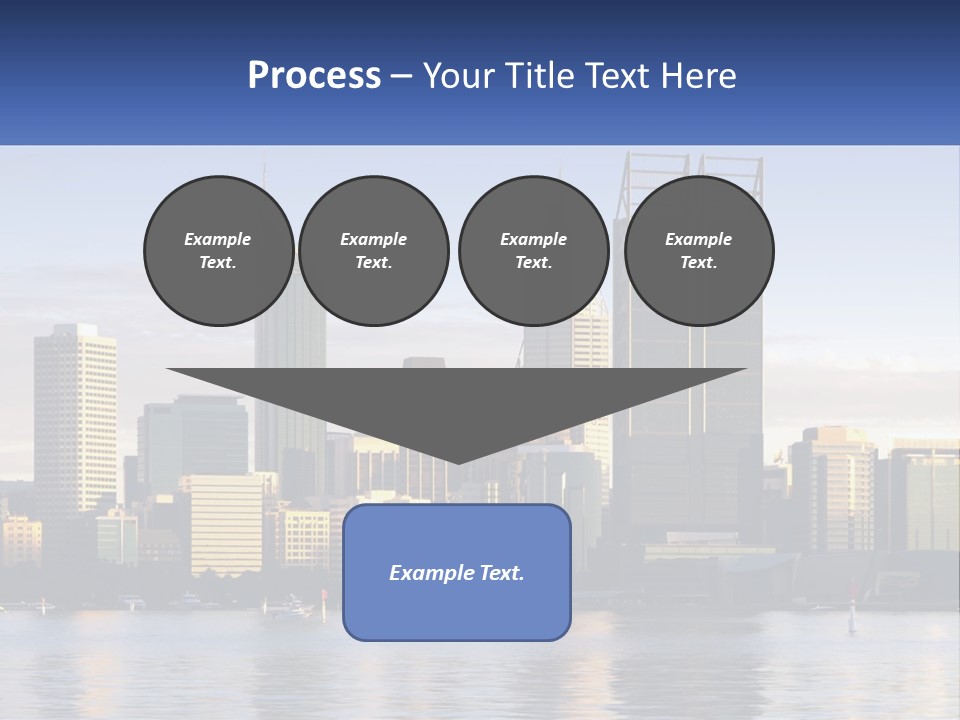 A Picture Of A City With A Lake In Front Of It PowerPoint Template