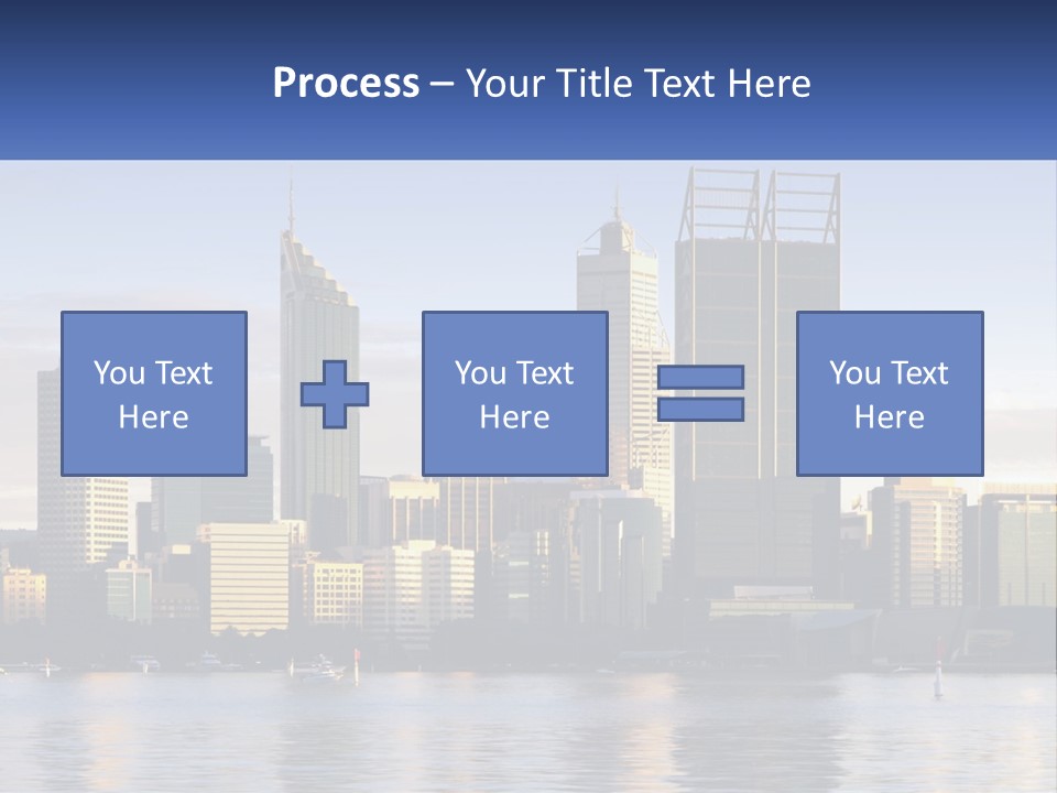 A Picture Of A City With A Lake In Front Of It PowerPoint Template