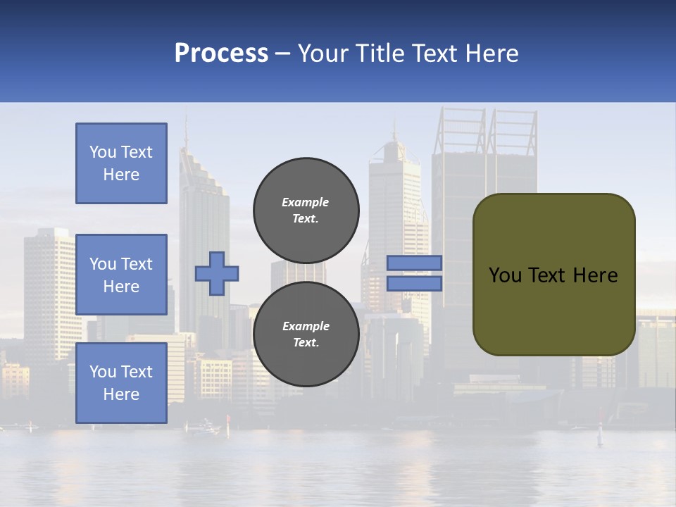 A Picture Of A City With A Lake In Front Of It PowerPoint Template