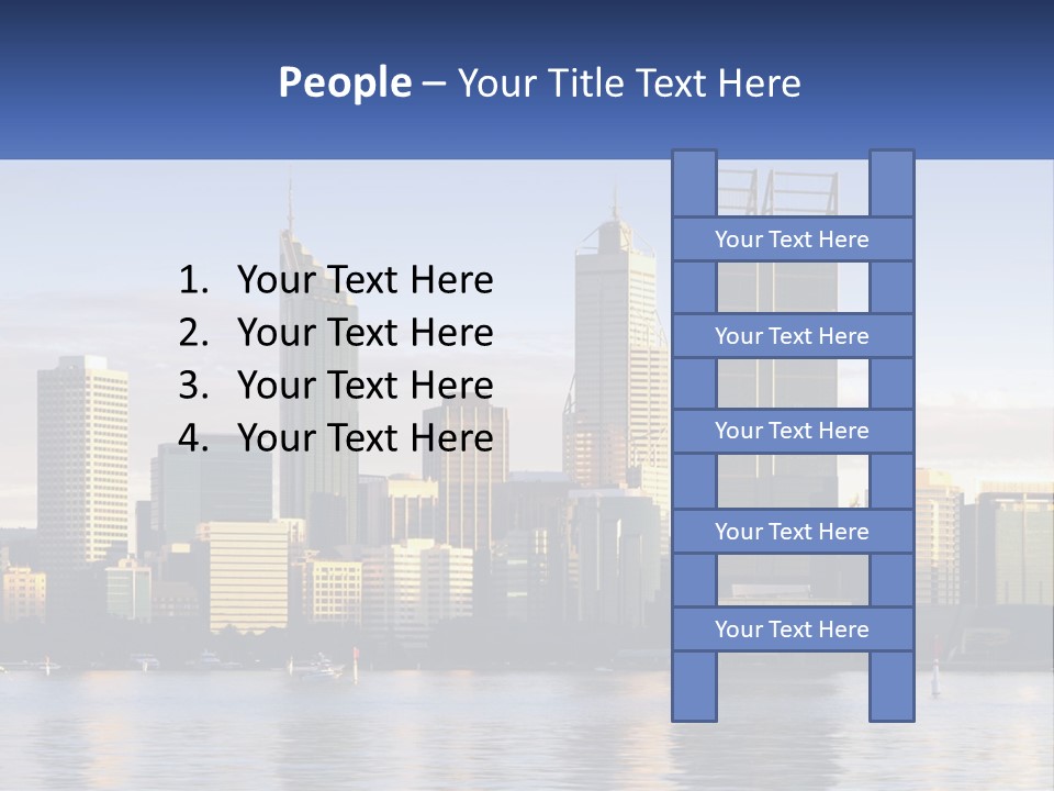 A Picture Of A City With A Lake In Front Of It PowerPoint Template