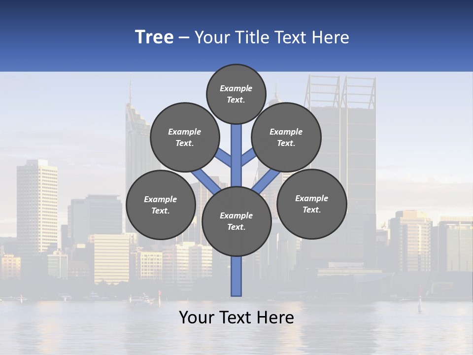 A Picture Of A City With A Lake In Front Of It PowerPoint Template