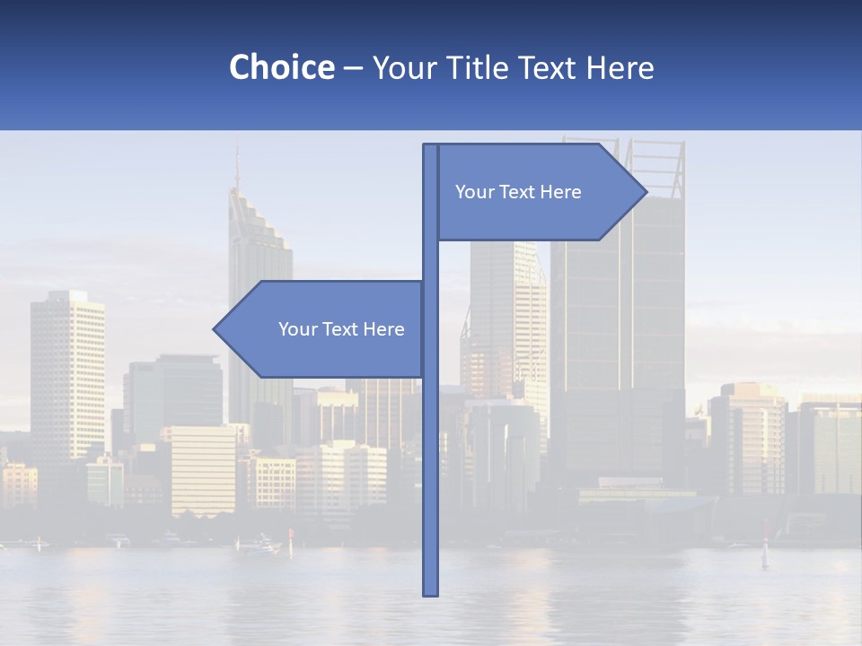 A Picture Of A City With A Lake In Front Of It PowerPoint Template