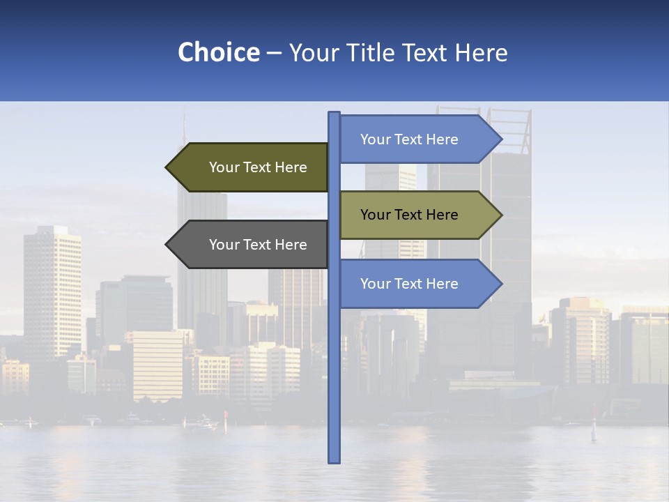 A Picture Of A City With A Lake In Front Of It PowerPoint Template
