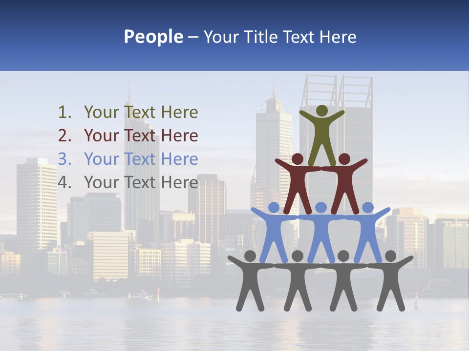 A Picture Of A City With A Lake In Front Of It PowerPoint Template