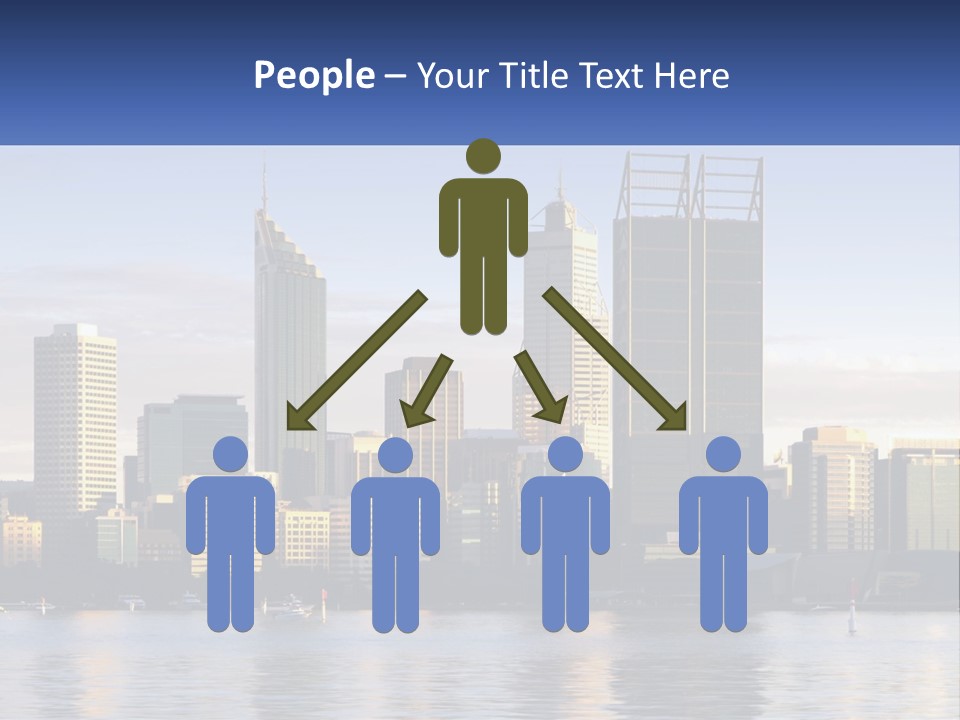 A Picture Of A City With A Lake In Front Of It PowerPoint Template