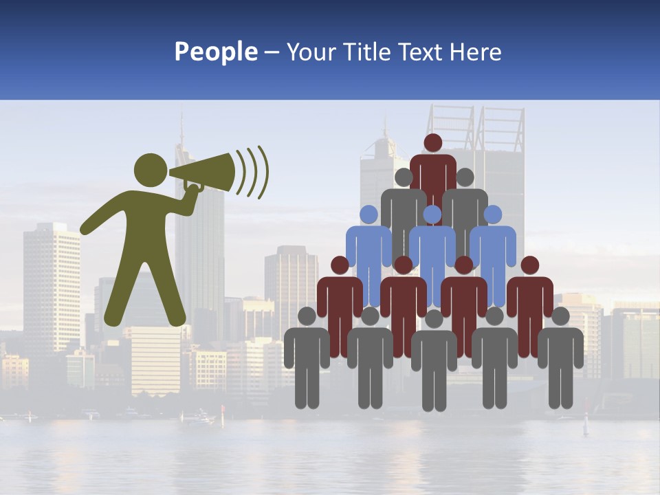 A Picture Of A City With A Lake In Front Of It PowerPoint Template