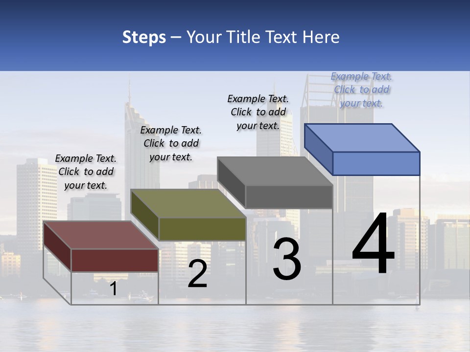 A Picture Of A City With A Lake In Front Of It PowerPoint Template