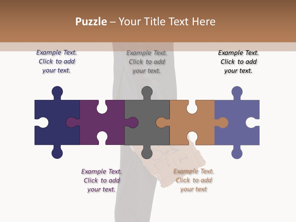 A Man In A Suit Is Holding A Box PowerPoint Template