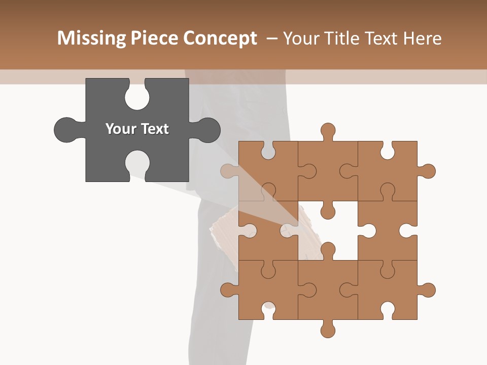 A Man In A Suit Is Holding A Box PowerPoint Template