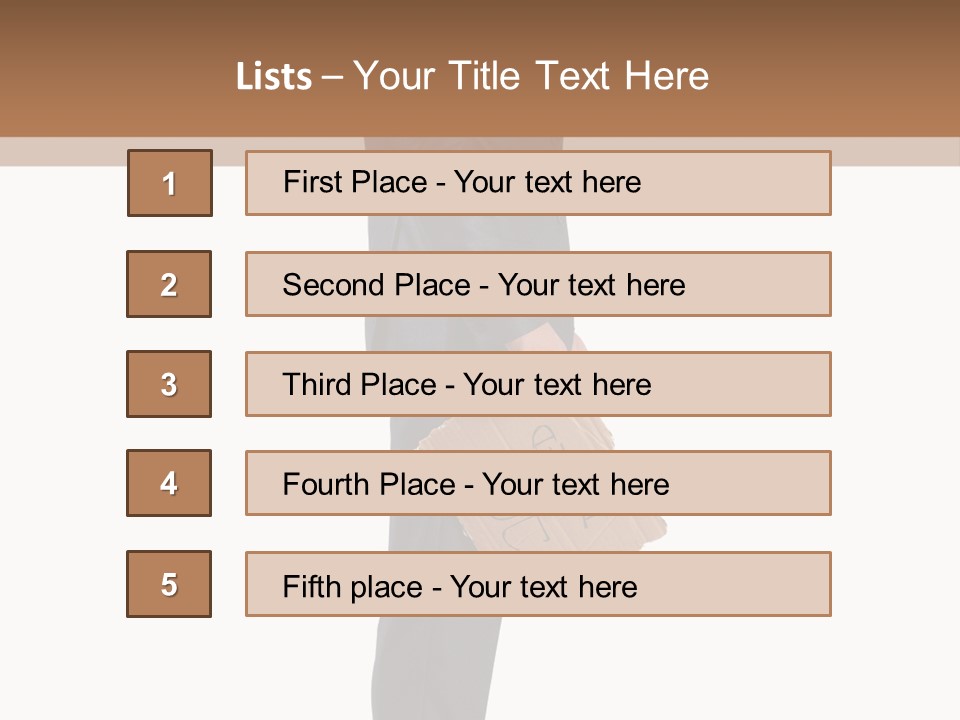 A Man In A Suit Is Holding A Box PowerPoint Template