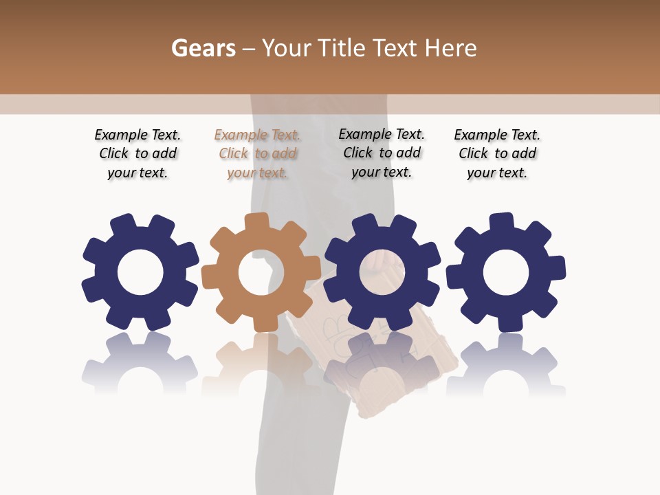 A Man In A Suit Is Holding A Box PowerPoint Template