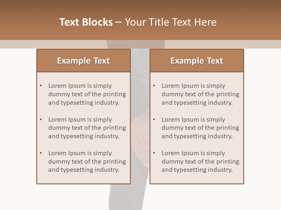 A Man In A Suit Is Holding A Box PowerPoint Template