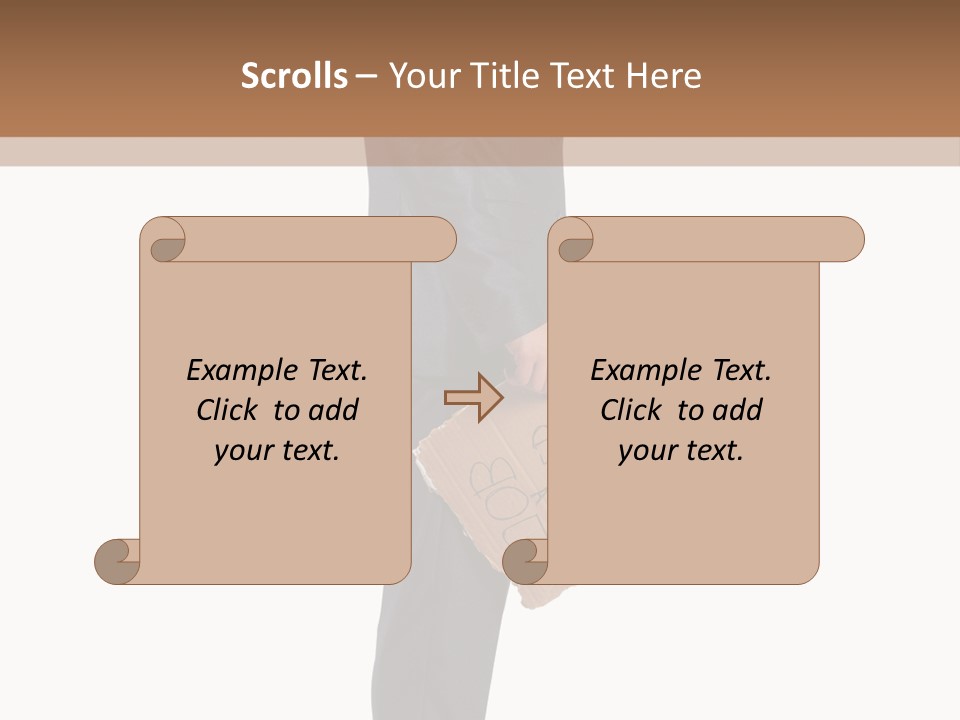 A Man In A Suit Is Holding A Box PowerPoint Template