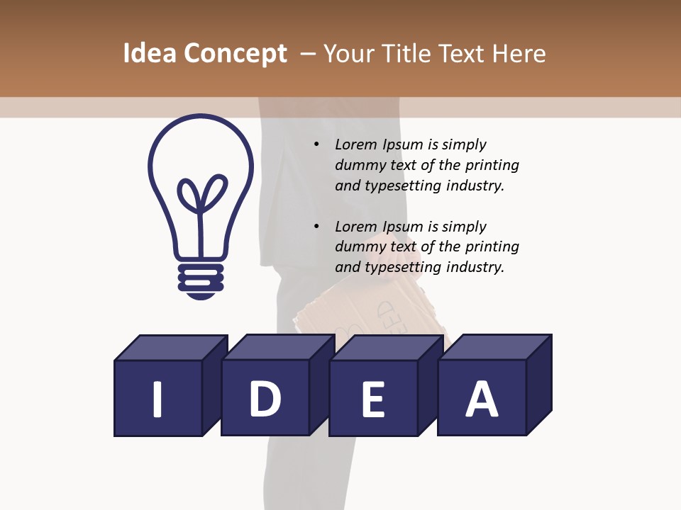 A Man In A Suit Is Holding A Box PowerPoint Template