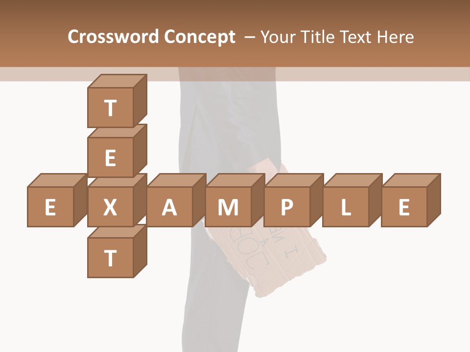 A Man In A Suit Is Holding A Box PowerPoint Template