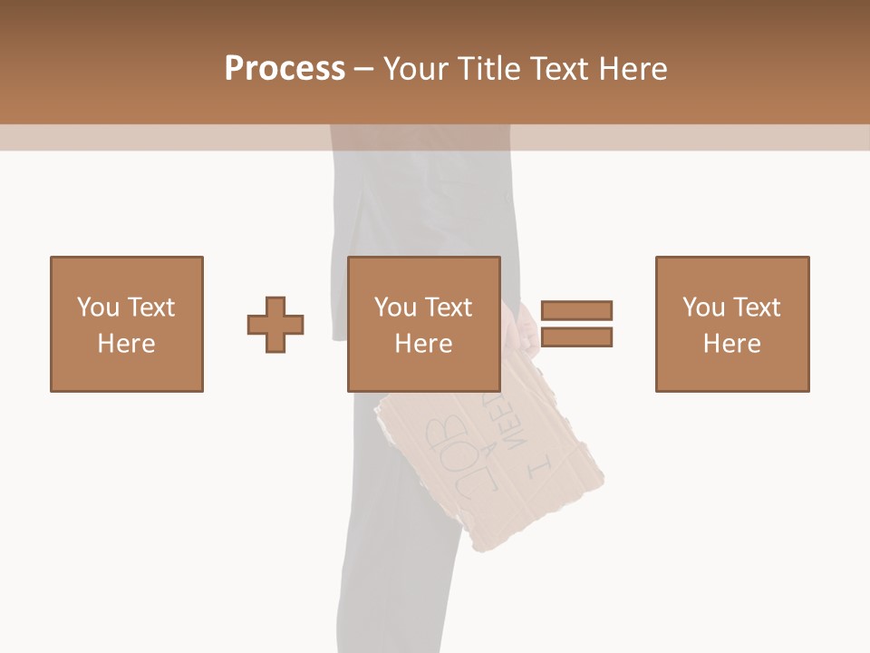 A Man In A Suit Is Holding A Box PowerPoint Template