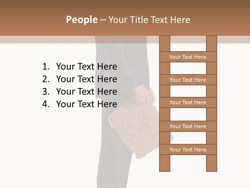 A Man In A Suit Is Holding A Box PowerPoint Template