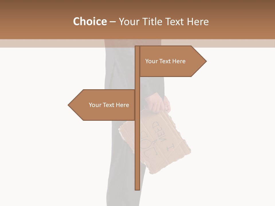 A Man In A Suit Is Holding A Box PowerPoint Template