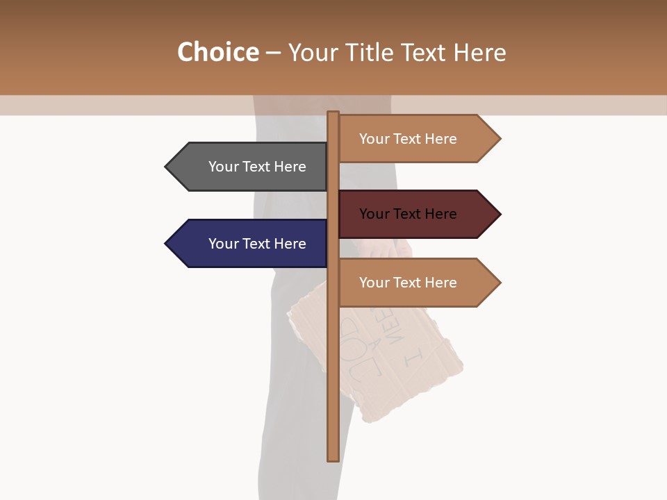 A Man In A Suit Is Holding A Box PowerPoint Template