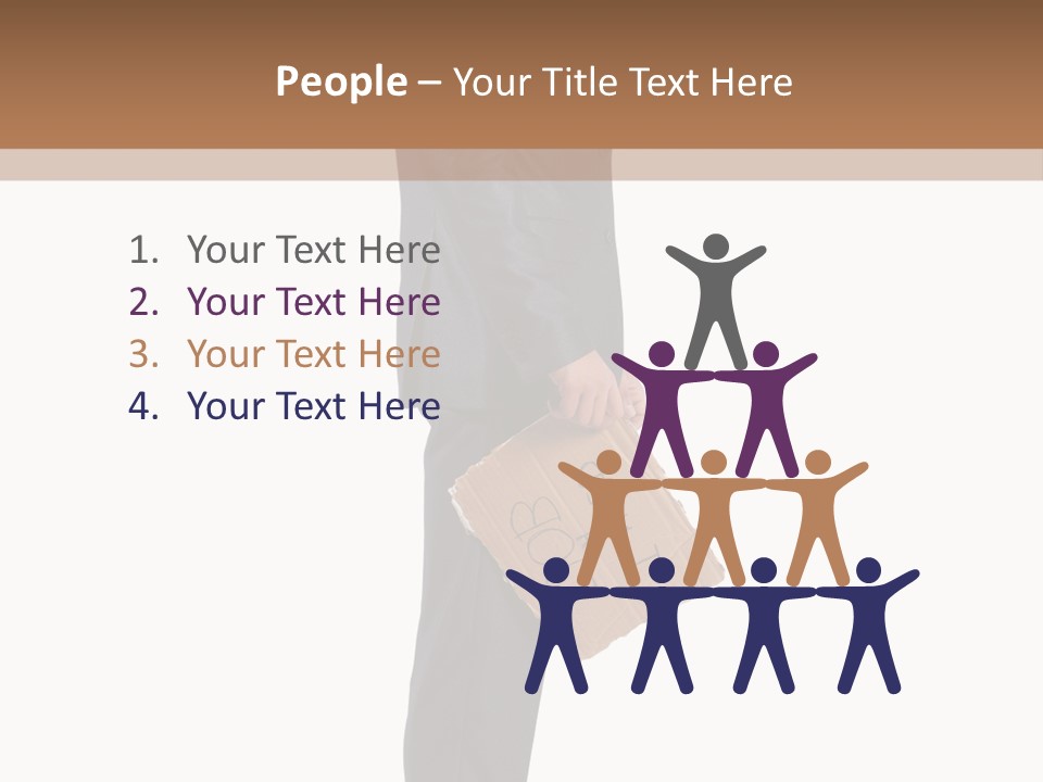 A Man In A Suit Is Holding A Box PowerPoint Template