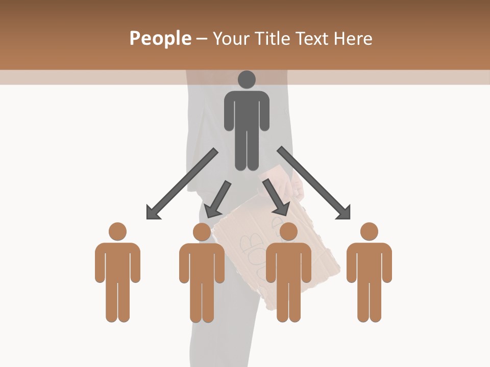 A Man In A Suit Is Holding A Box PowerPoint Template