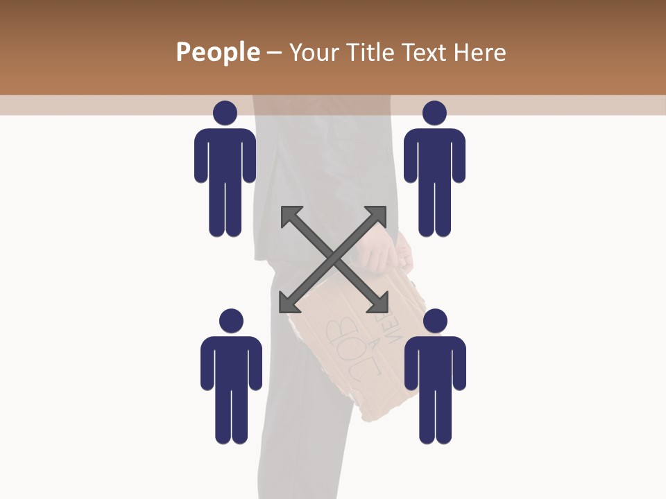 A Man In A Suit Is Holding A Box PowerPoint Template