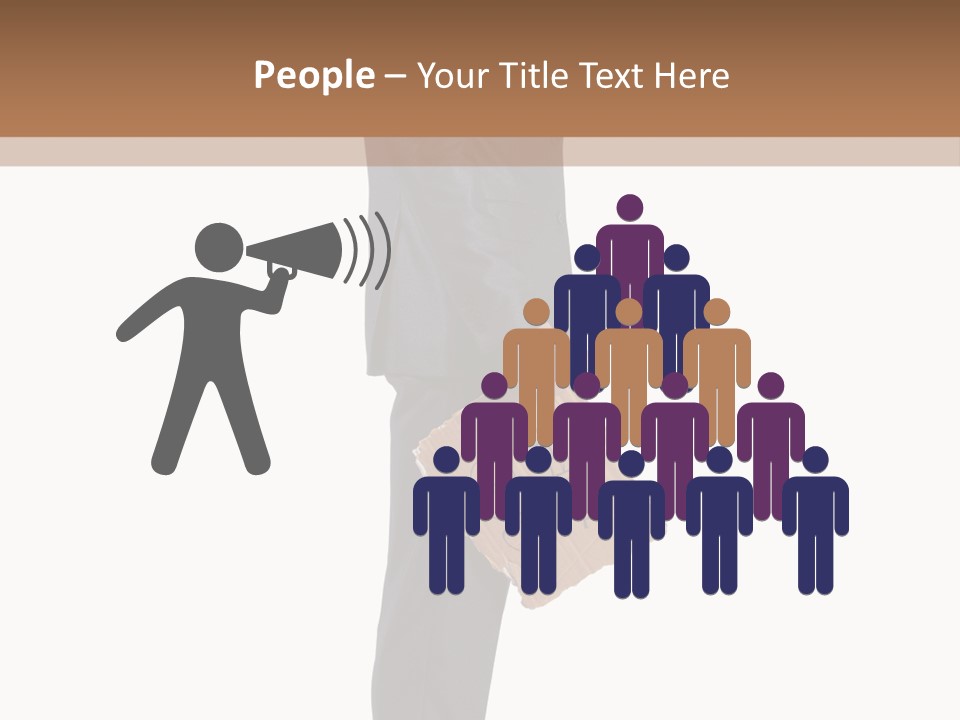 A Man In A Suit Is Holding A Box PowerPoint Template