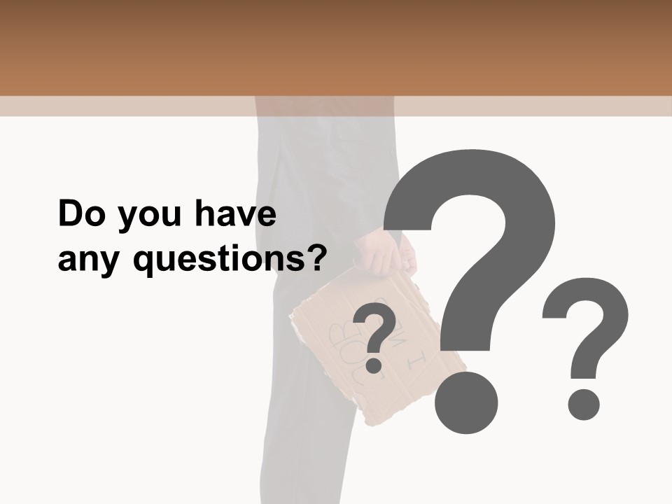 A Man In A Suit Is Holding A Box PowerPoint Template