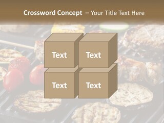 A Bbq With Grilled Meat And Vegetables On It PowerPoint Template
