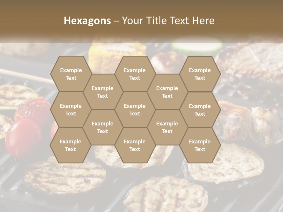 A Bbq With Grilled Meat And Vegetables On It PowerPoint Template