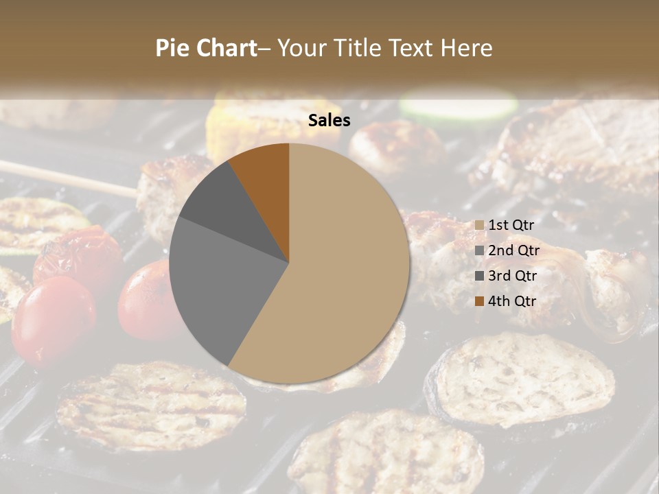 A Bbq With Grilled Meat And Vegetables On It PowerPoint Template