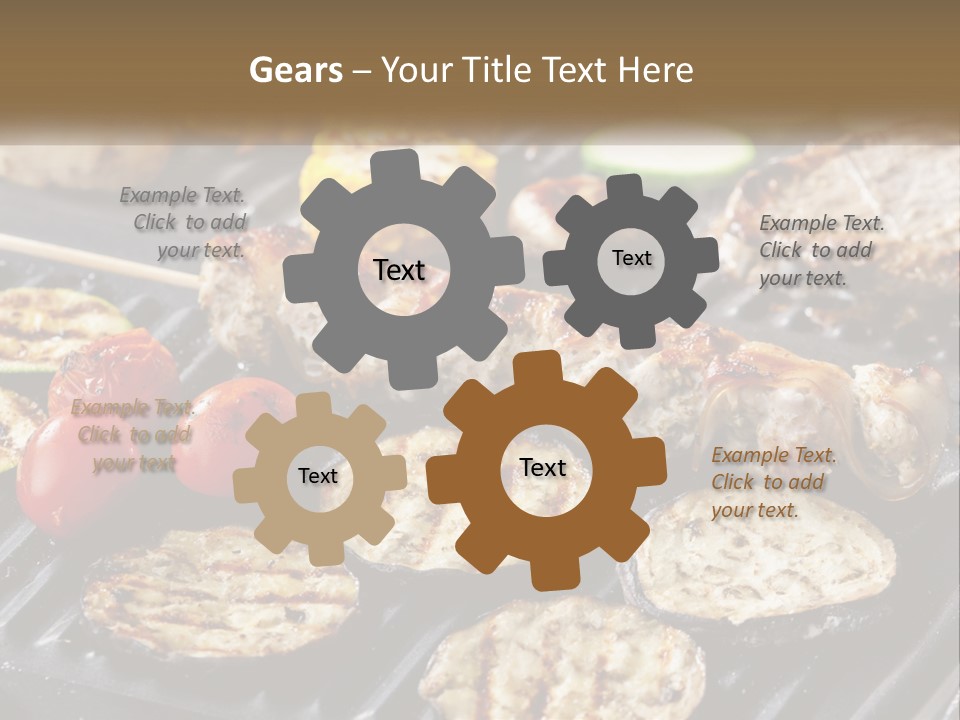 A Bbq With Grilled Meat And Vegetables On It PowerPoint Template