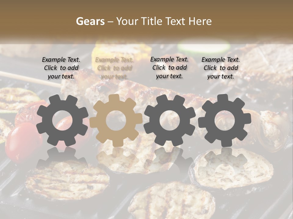 A Bbq With Grilled Meat And Vegetables On It PowerPoint Template