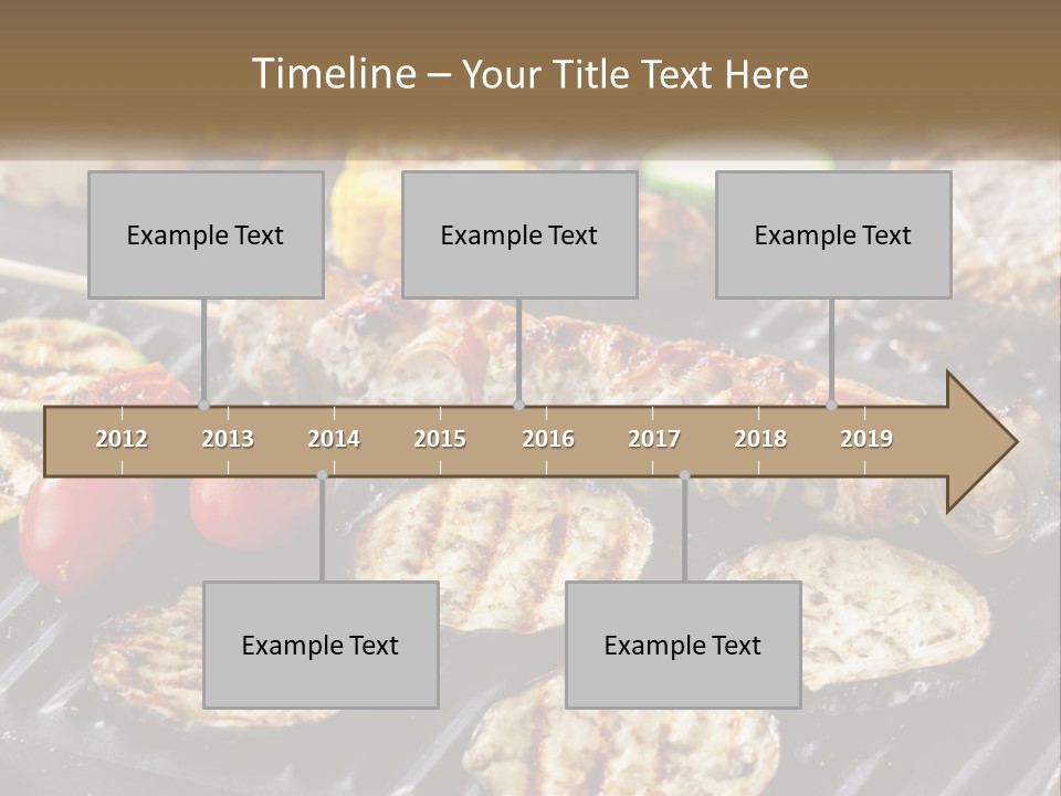 A Bbq With Grilled Meat And Vegetables On It PowerPoint Template