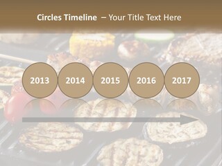A Bbq With Grilled Meat And Vegetables On It PowerPoint Template