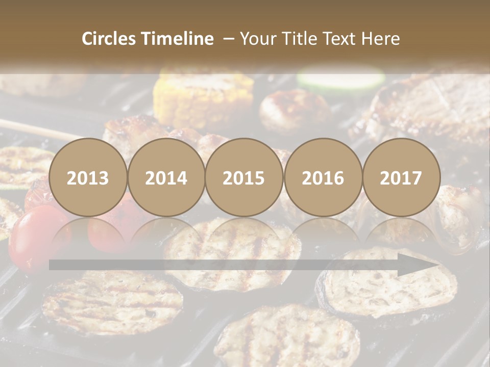 A Bbq With Grilled Meat And Vegetables On It PowerPoint Template