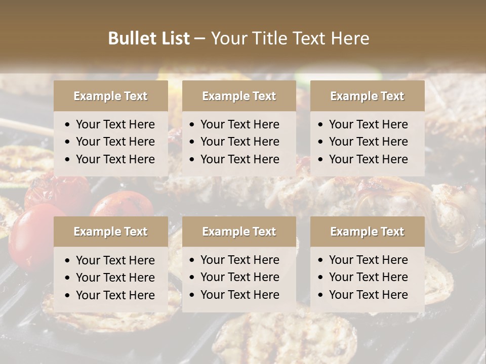 A Bbq With Grilled Meat And Vegetables On It PowerPoint Template