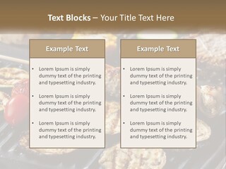 A Bbq With Grilled Meat And Vegetables On It PowerPoint Template