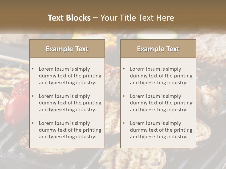 A Bbq With Grilled Meat And Vegetables On It PowerPoint Template