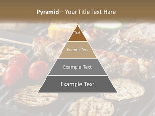 A Bbq With Grilled Meat And Vegetables On It PowerPoint Template